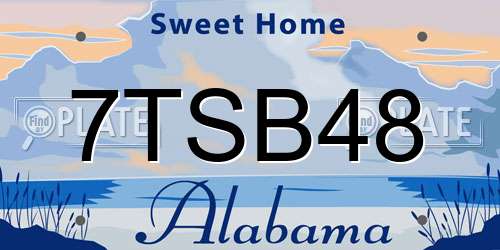 7TSB48 Alabama License Plate