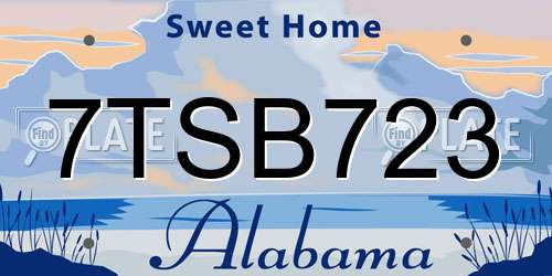 7TSB723 Alabama License Plate