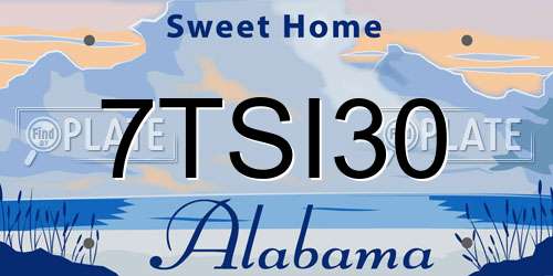 7TSI30 Alabama License Plate