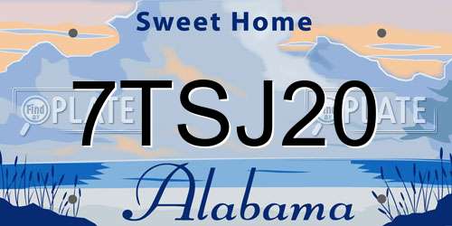 7TSJ20 Alabama License Plate