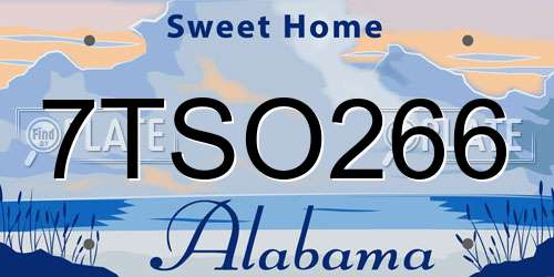 7TSO266 Alabama License Plate