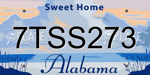 7TSS273 Alabama License Plate
