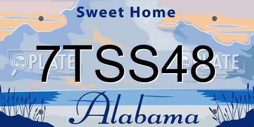 7TSS48 Alabama License Plate