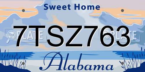 7TSZ763 Alabama License Plate