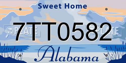 7TT0582 Alabama License Plate