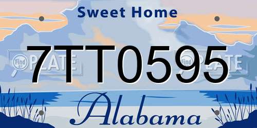 7TT0595 Alabama License Plate