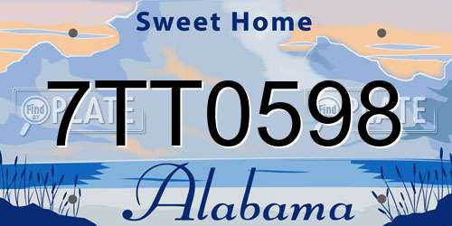 7TT0598 Alabama License Plate