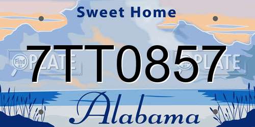 7TT0857 Alabama License Plate