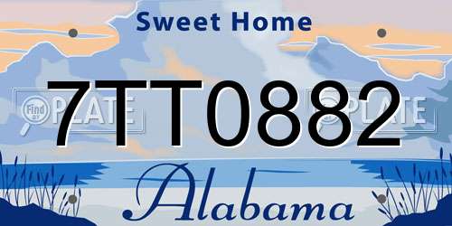 7TT0882 Alabama License Plate