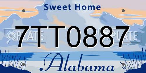 7TT0887 Alabama License Plate