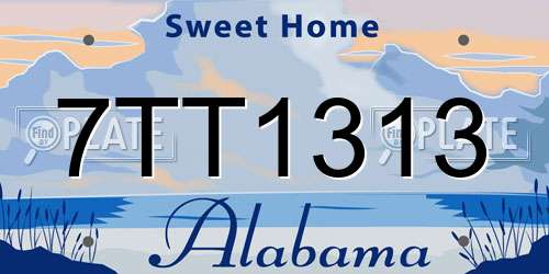 7TT1313 Alabama License Plate