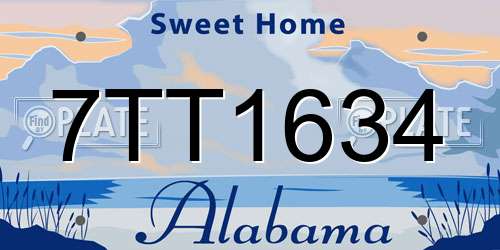 7TT1634 Alabama License Plate