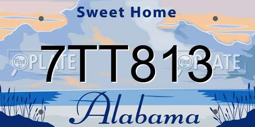 7TT813 Alabama License Plate