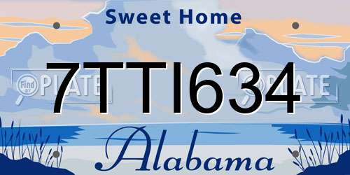 7TTI634 Alabama License Plate