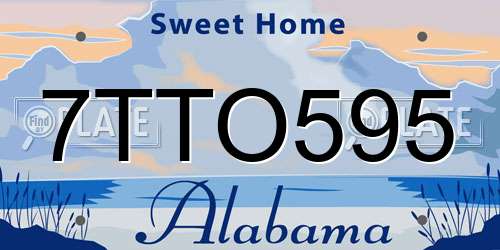 7TTO595 Alabama License Plate