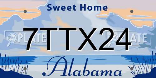 7TTX24 Alabama License Plate