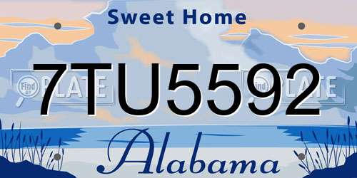 7TU5592 Alabama License Plate