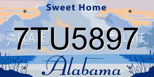 7TU5897 Alabama License Plate