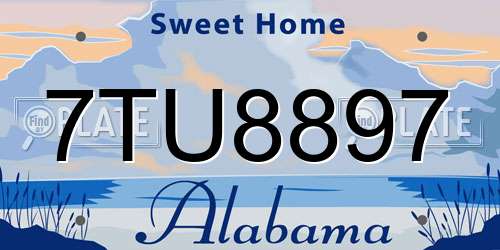 7TU8897 Alabama License Plate