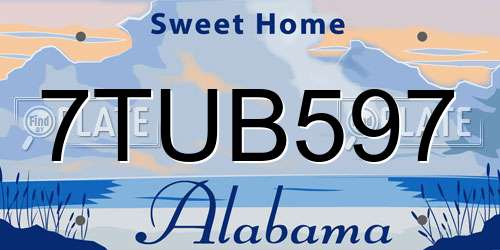 7TUB597 Alabama License Plate