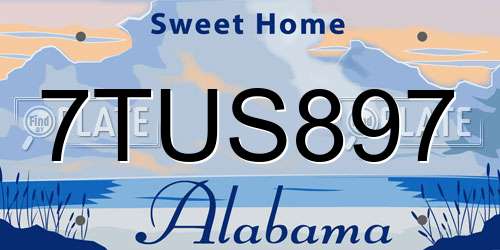 7TUS897 Alabama License Plate