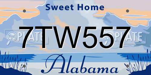 7TW557 Alabama License Plate