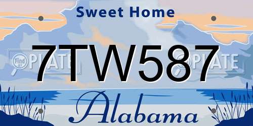 7TW587 Alabama License Plate