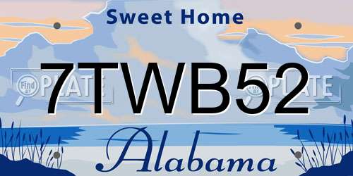 7TWB52 Alabama License Plate