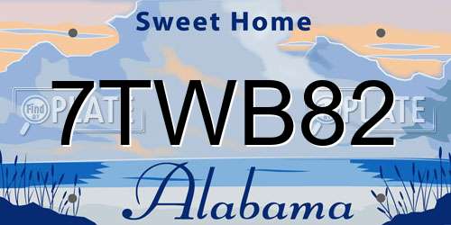 7TWB82 Alabama License Plate