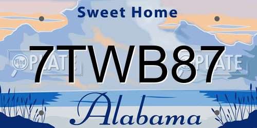 7TWB87 Alabama License Plate