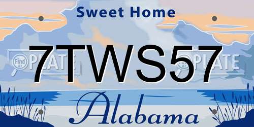 7TWS57 Alabama License Plate