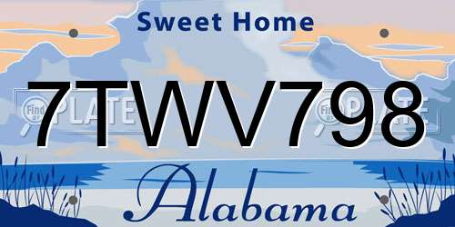 7TWV798 Alabama License Plate