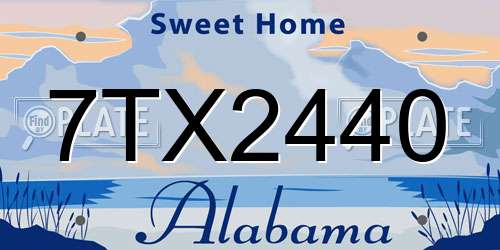 7TX2440 Alabama License Plate
