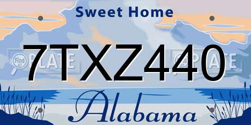 7TXZ440 Alabama License Plate