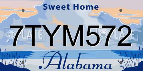 7TYM572 Alabama License Plate