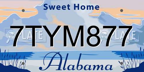 7TYM877 Alabama License Plate