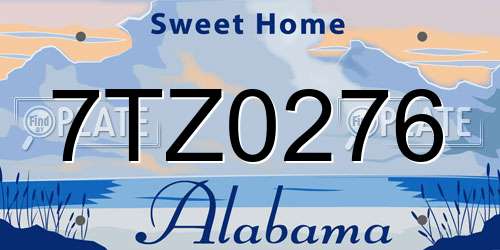 7TZ0276 Alabama License Plate