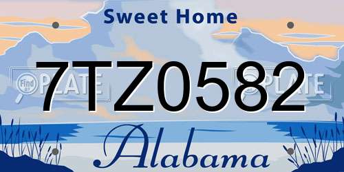 7TZ0582 Alabama License Plate