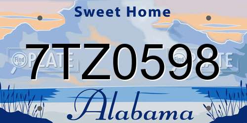 7TZ0598 Alabama License Plate