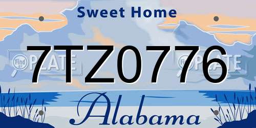 7TZ0776 Alabama License Plate