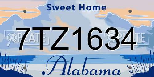 7TZ1634 Alabama License Plate