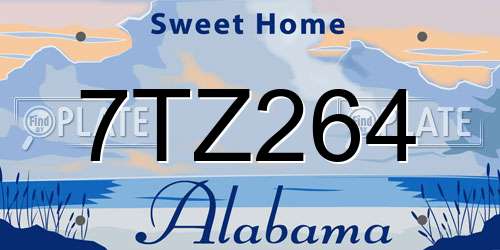 7TZ264 Alabama License Plate