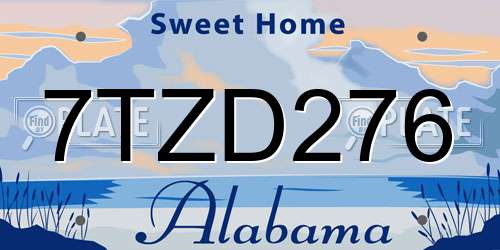 7TZD276 Alabama License Plate