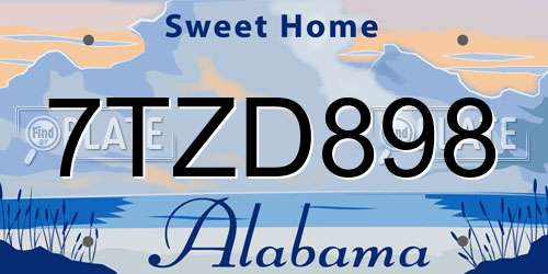 7TZD898 Alabama License Plate