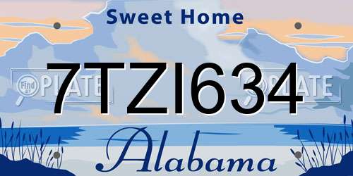 7TZI634 Alabama License Plate