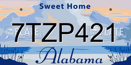 7TZP421 Alabama License Plate