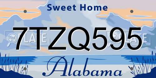 7TZQ595 Alabama License Plate