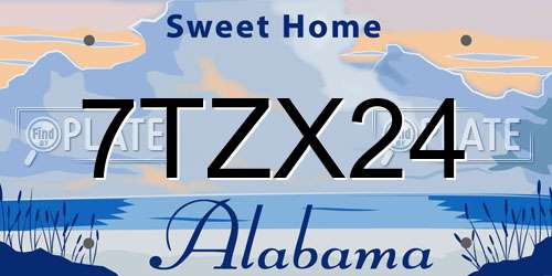 7TZX24 Alabama License Plate