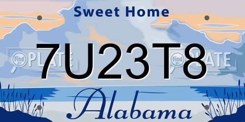 7U23T8 Alabama License Plate