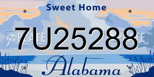 7U25288 Alabama License Plate